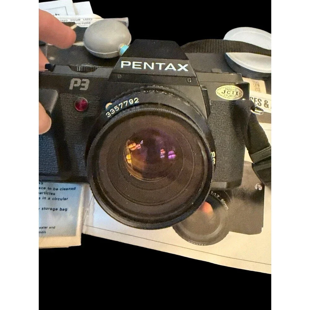Pentax P3 35mm Camera 50 mm Lens & 70-210mm Vivitar Macro Focusing Zoom Lens